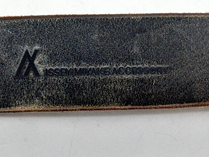 ISSEY MIYAKE ACCESSORY Leather Belt Brown Classic Wide Embossed Vintage