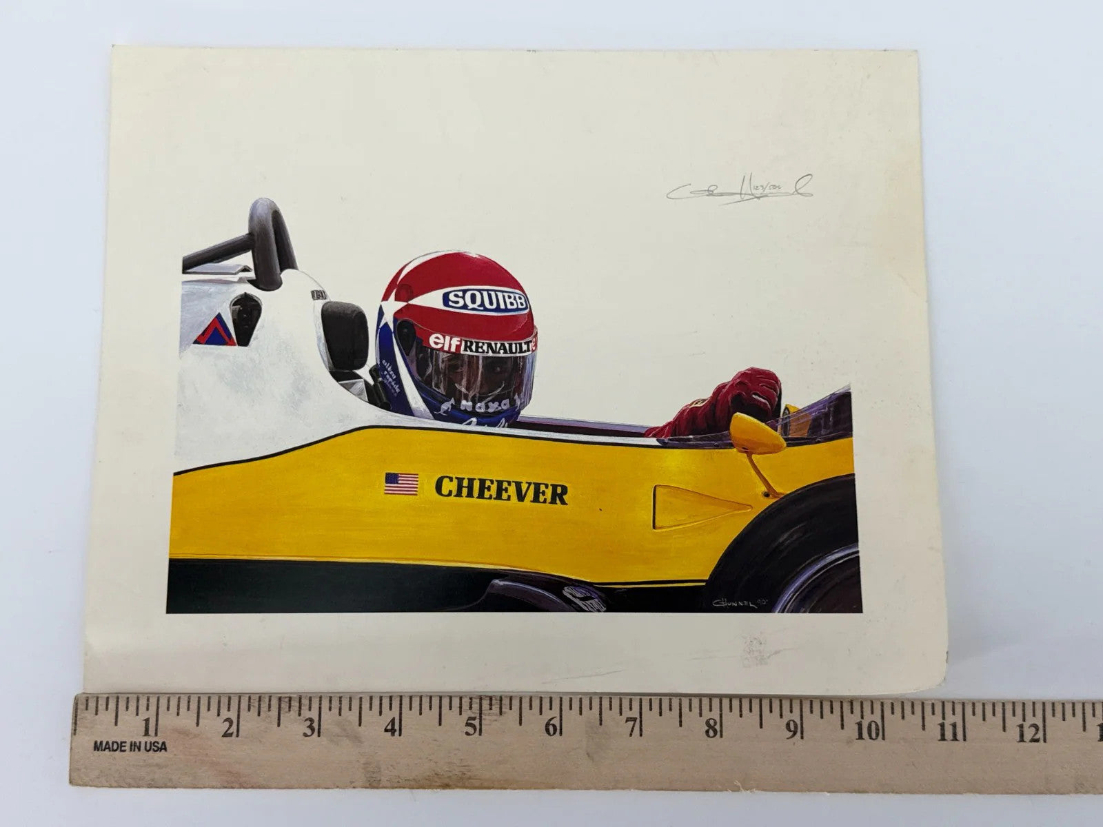 Cheever F1 Print Cademartori Signed Renault Vintage Racing Art USA