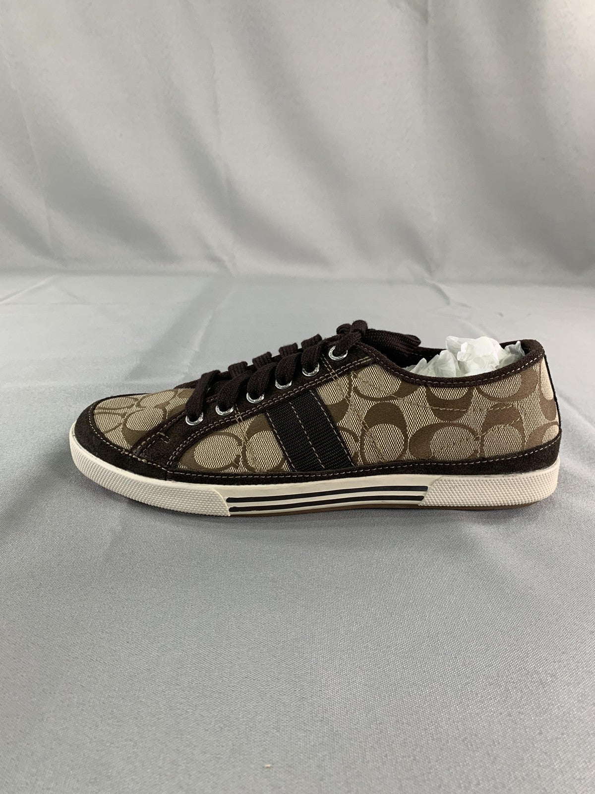 Coach Shoes Womens Size 8 Brown Signature Canvas Brad Lace Up Sneakers Unbranded