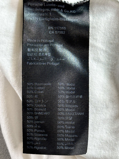 Porsche Design Graphic Tee M White Cotton Modal Crewneck Short Sleeve Regular