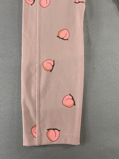 PINK Victoria's Secret Ultimate Leggings Womens Medium Yoga Pants Peach Print