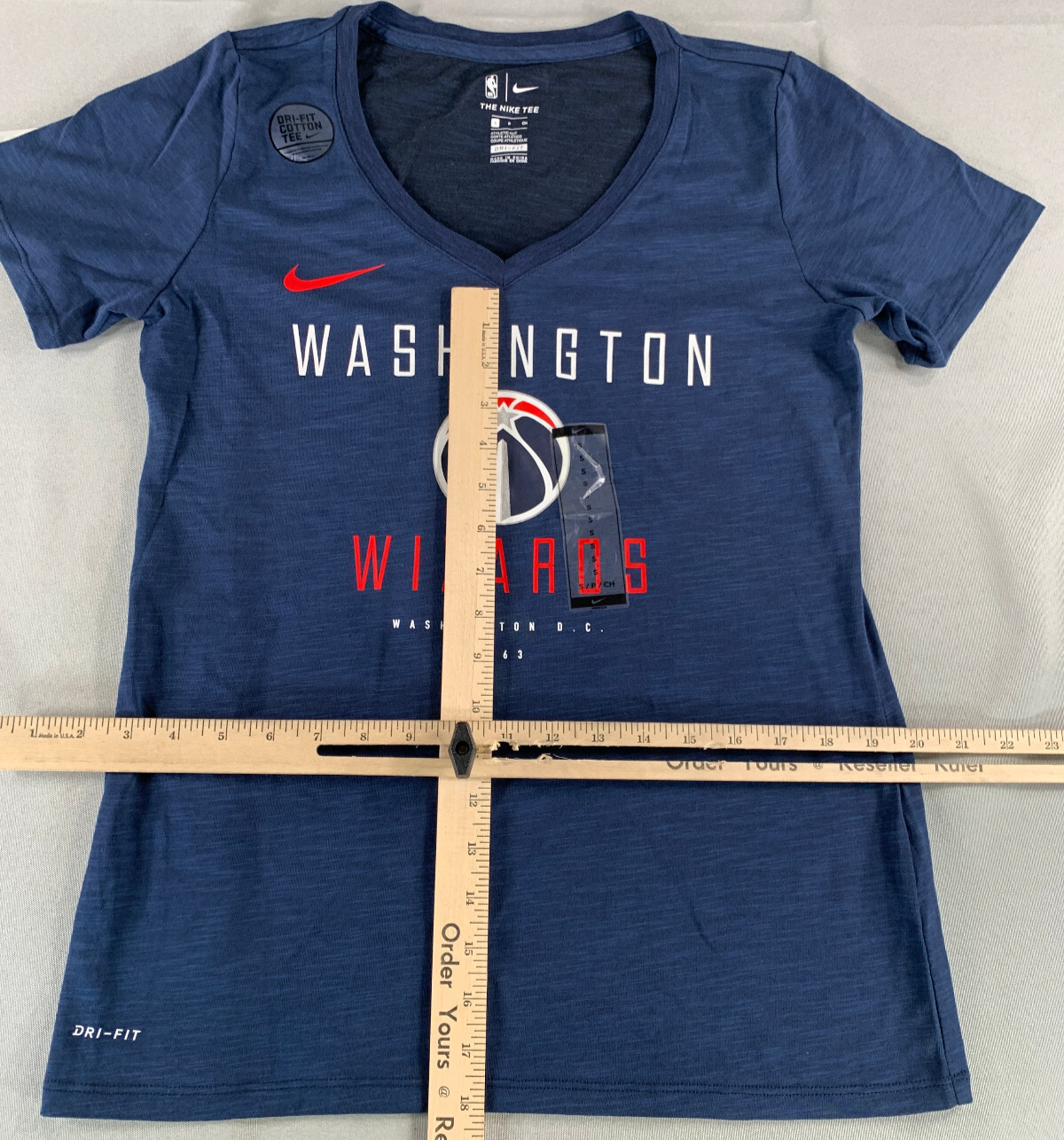 Nike NBA Washington Wizards Tee S Dri-FIT V-Neck Navy 1963 Graphic Shirt NWT