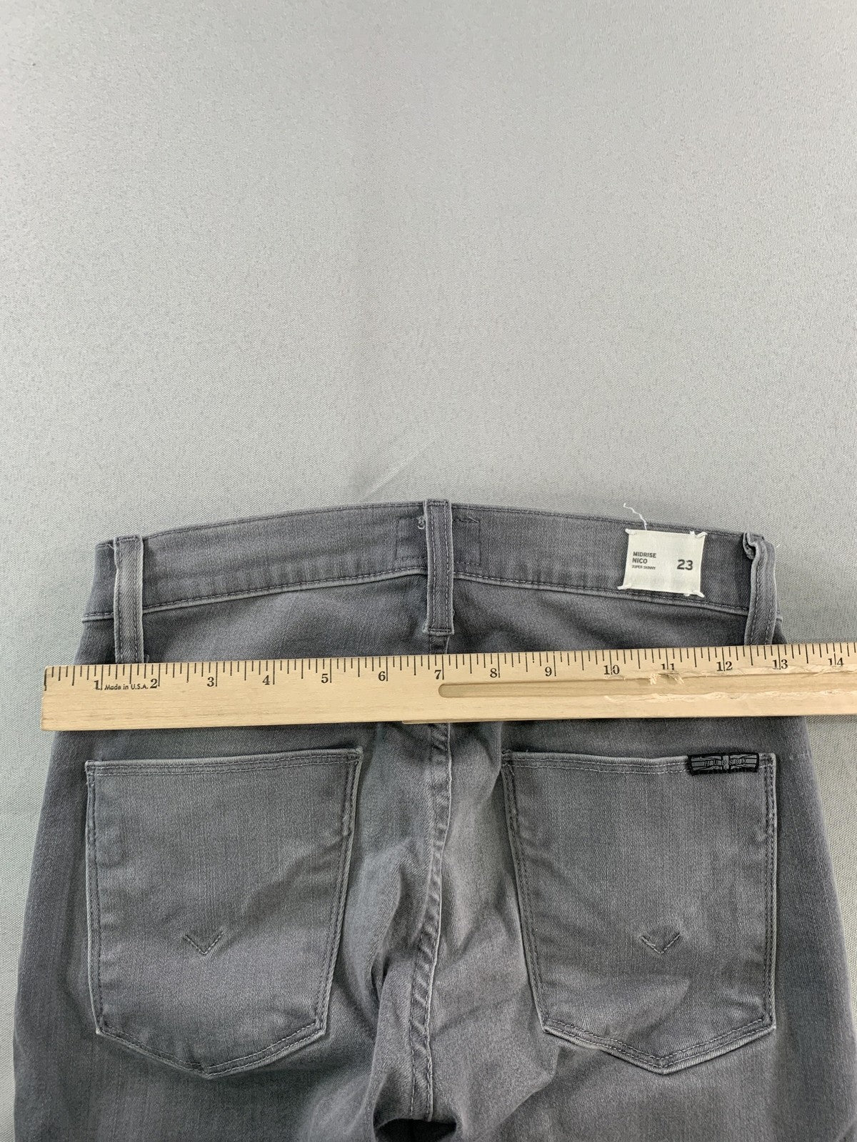 Hudson Jeans Womens 23 Gray Nico Mid-Rise Super Skinny Stretch Denim Made USA