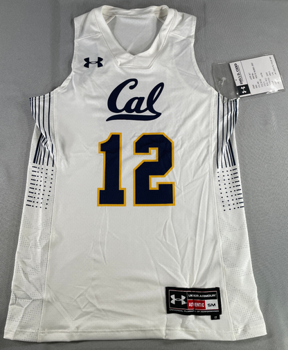 Under Armour Cal 12 Basketball Jersey SM White Racerback Sleeveless NWT Apparel