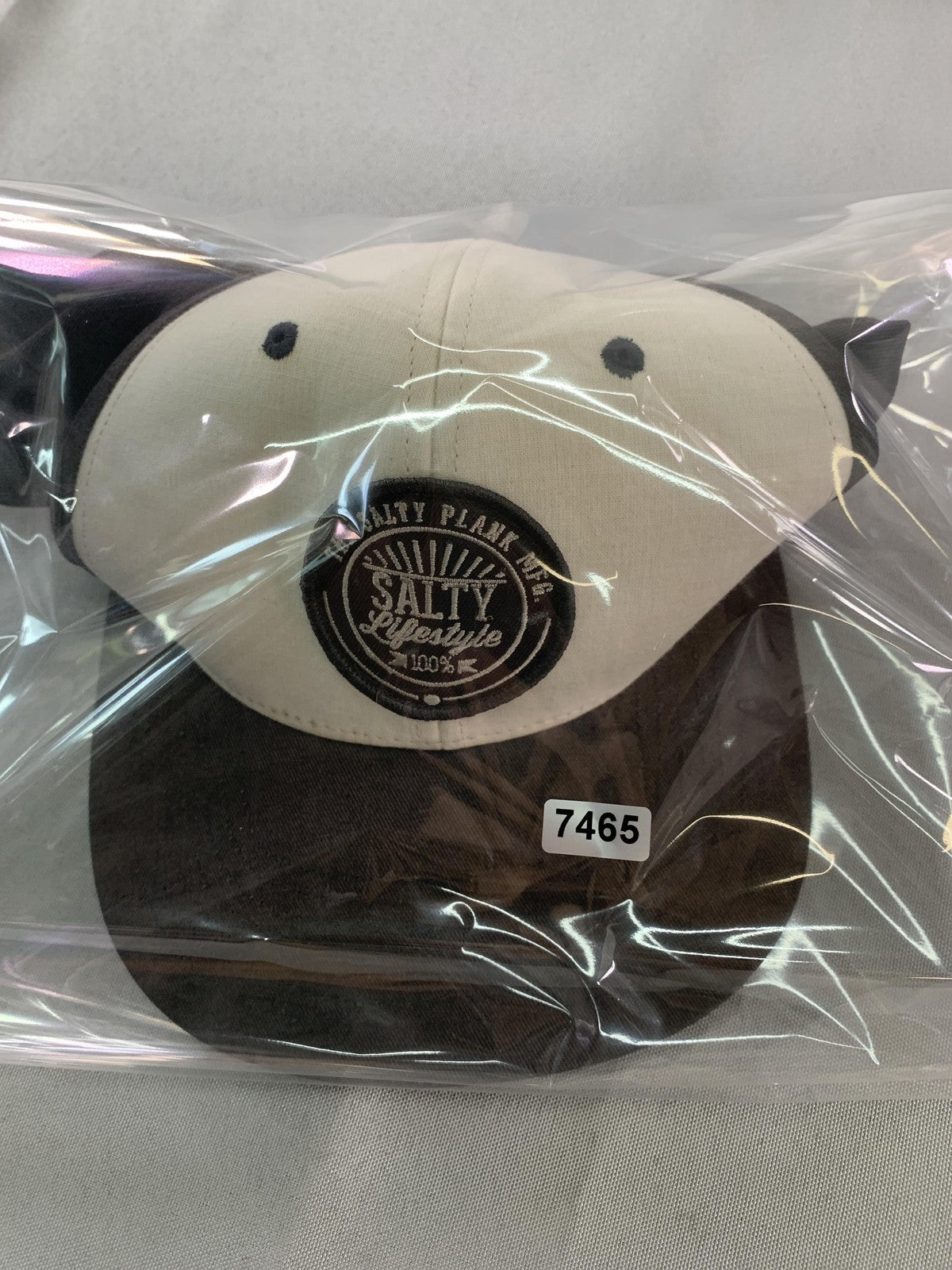Salty Lifestyle Hat Cap Snap Back Black White Two Tone Embroidered Patch Mens