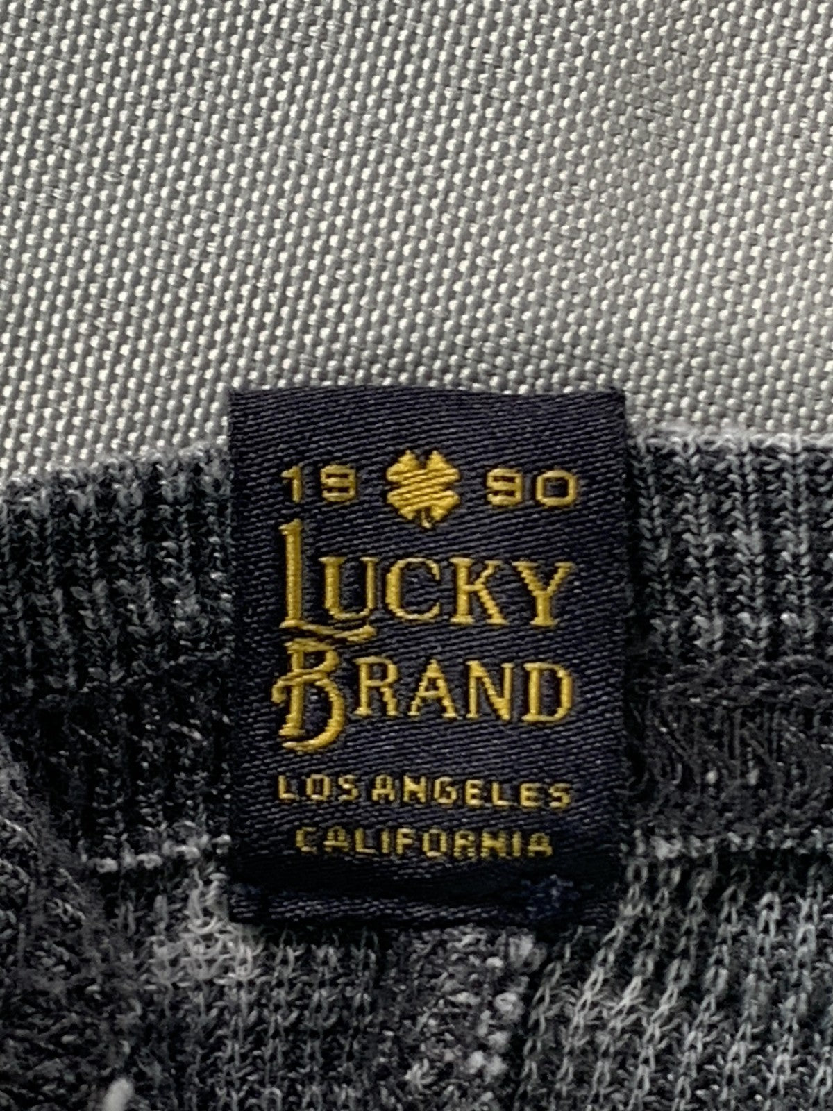 Lucky Brand Shirt Mens XL Gray Venice Burnout Long Sleeve Pocket Crewneck Casual