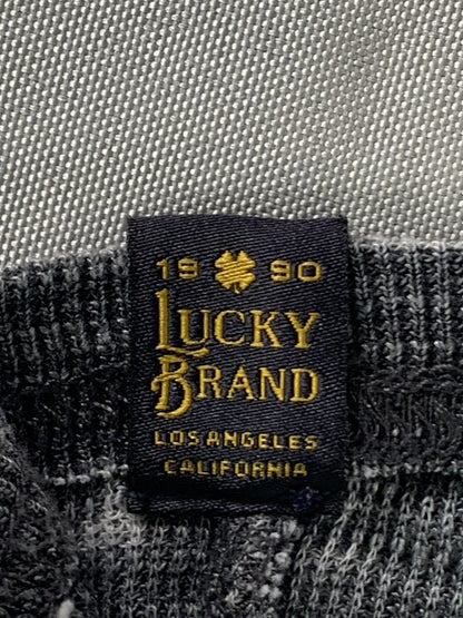 Lucky Brand Shirt Mens XL Gray Venice Burnout Long Sleeve Pocket Crewneck Casual