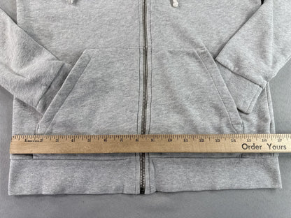 H&M Hoodie S Gray Cotton Blend Long Sleeve Drawstring Hood Regular Fit Slim