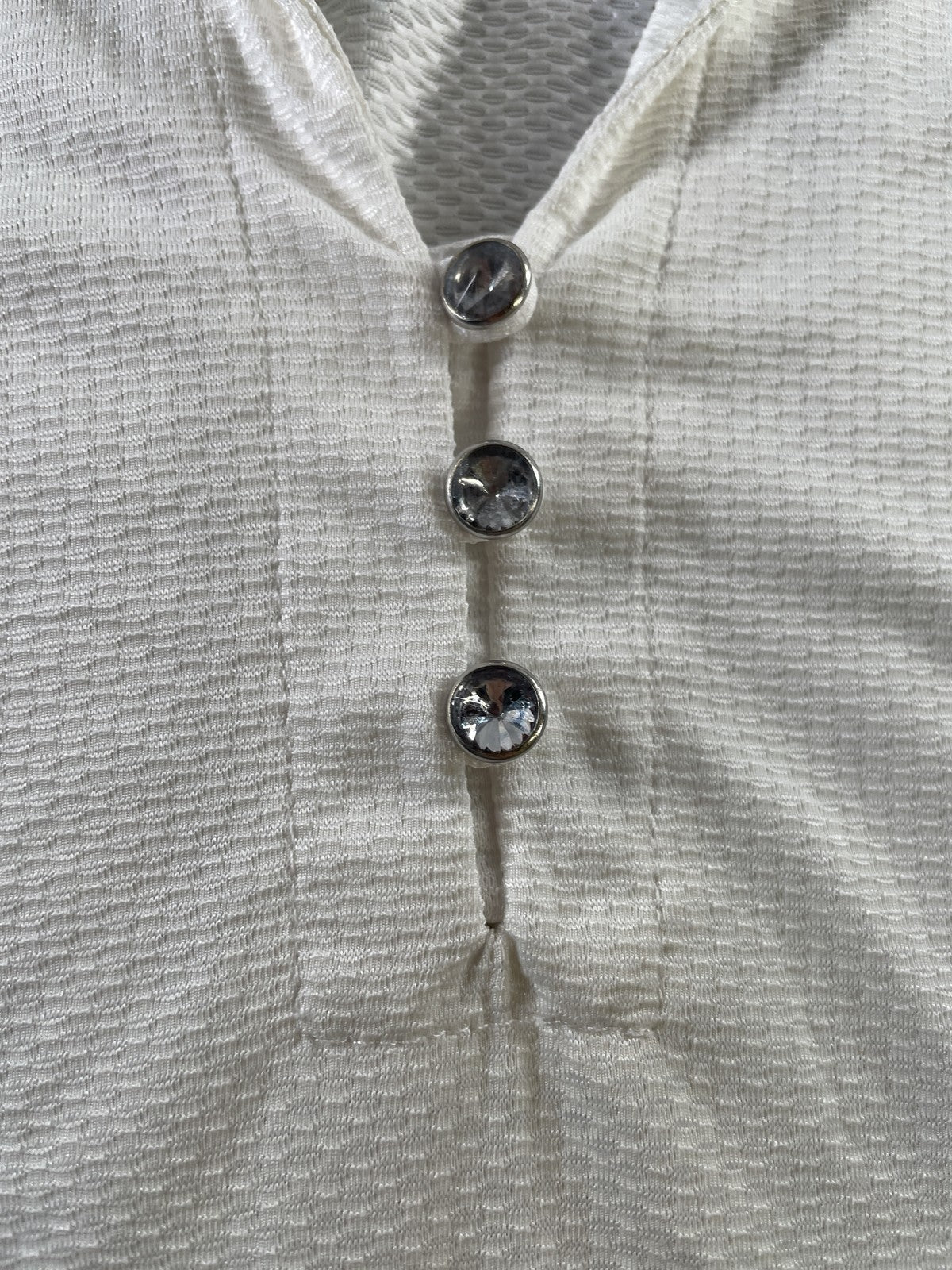 Monterey Club Shirt Womens Large Performance Golf Short Sleeve Crystal Button 92