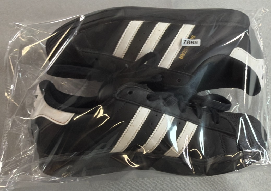 Adidas Superstar EF5398 Black White Gold GS 5.5Y Womens 7 Shell Toe Originals