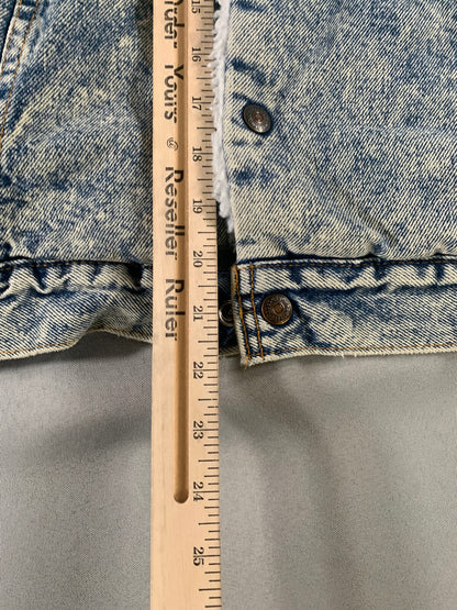 Levi’s Acid Wash Sherpa Lined Trucker Jacket USA 70609-0219 Denim Type 3 80s L