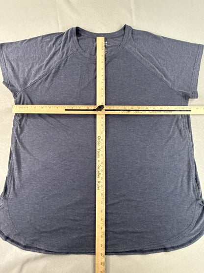 Tek Gear Heather Tee 1X Gray Polyester TENCEL Lyocell Spandex Crewneck Short Dry