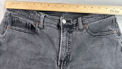Old Navy O.G. Loose Black Gray Distressed Jeans Cropped Raw Hem Womens 10