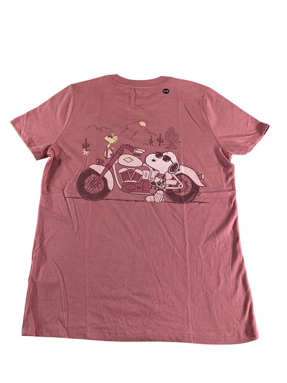 Snoopy Los Angeles Biker Club Shirt Youth 15/16 Pink Abercrombie Kids Graphic on