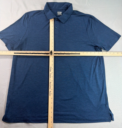 32 Degrees Cool Polo Shirt Mens XXL Blue Performance Stretch Golf Casual Tee