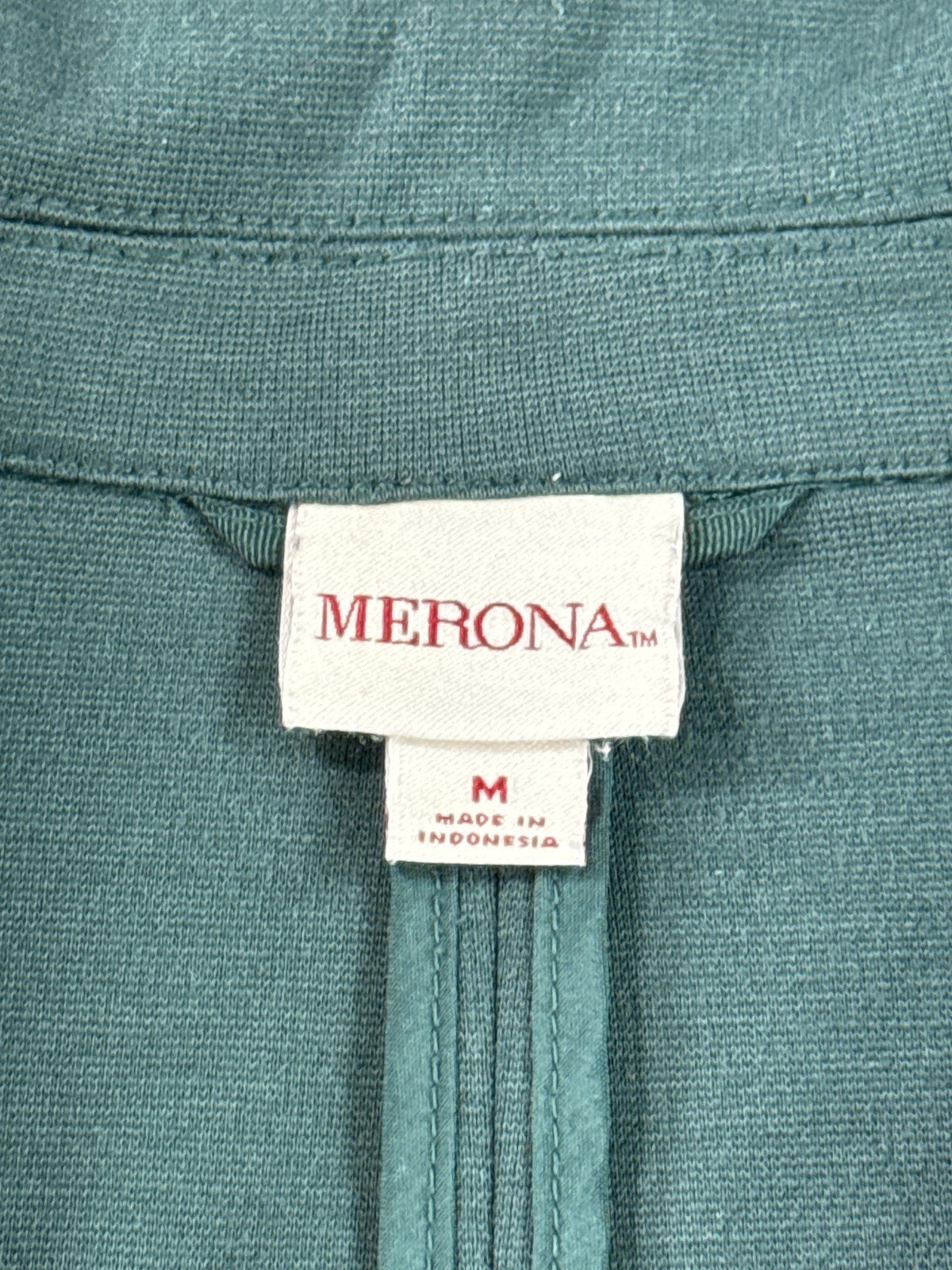 Merona Tailored Blazer M Teal Polyester Fit Notch Lapel Long Sleeve Single Solid