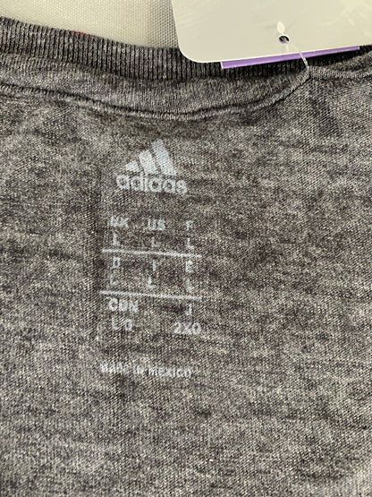 NHL Hockey Shirt Womens Large Gray Tri-Blend V-Neck Adidas Short Sleeve Tee