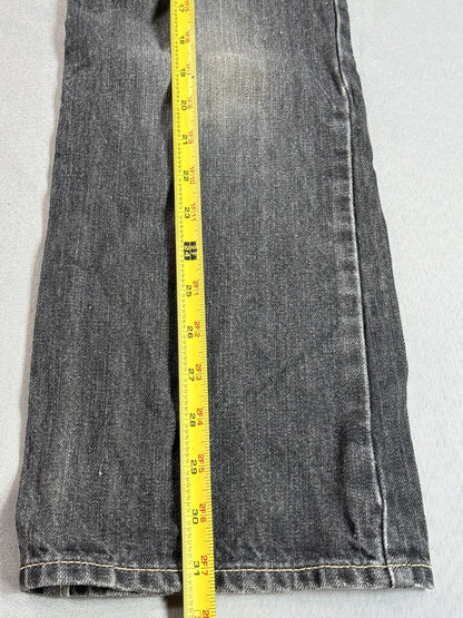 Old Navy Boys Bootcut Jeans 10 Slim Black Charcoal Gray Faded Wash Denim Bottoms