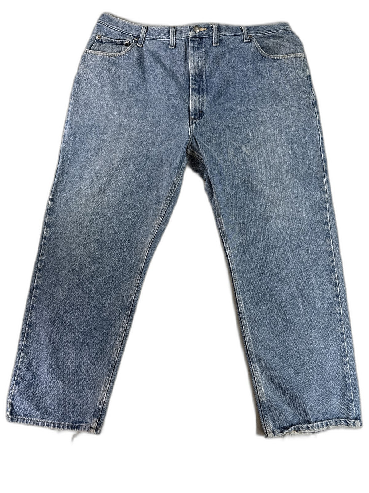 Wrangler Straight Leg Jeans 46 X 30 46x30 Blue 100% Cotton Relaxed Fit Vintage