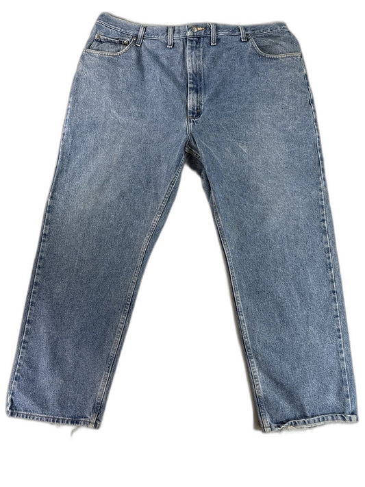 Wrangler Straight Leg Jeans 46 X 30 46x30 Blue 100% Cotton Relaxed Fit Vintage