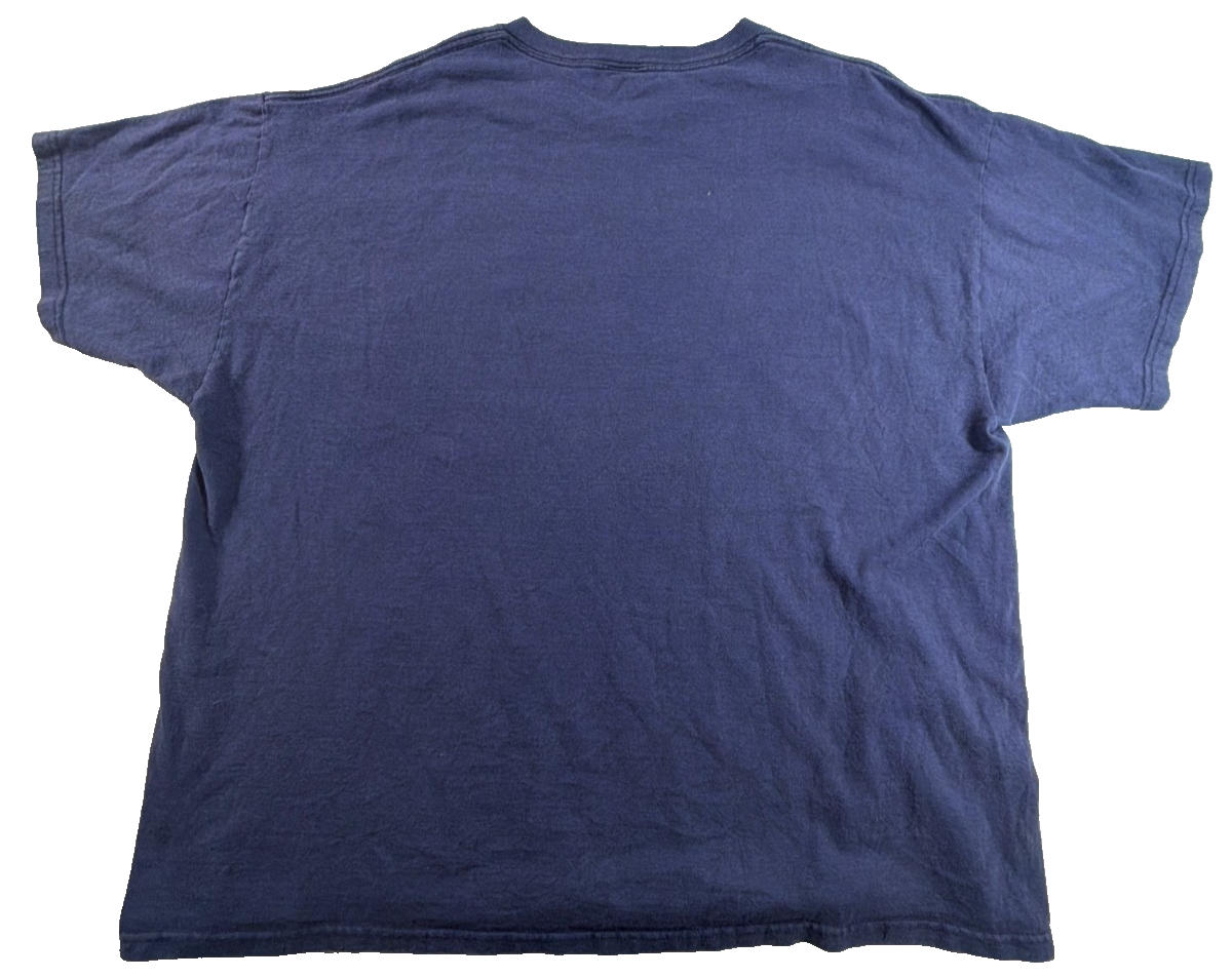 Boobies Make Me Smile Smiley Face Spencer's Navy Blue Novelty Humor Tee 2XL