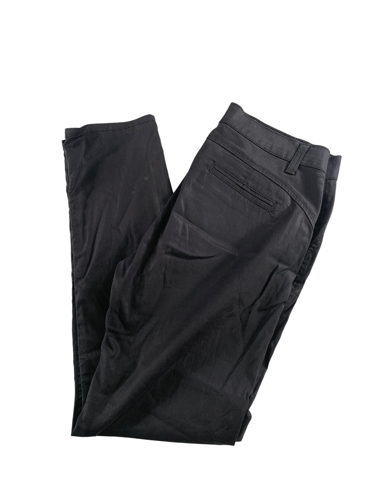SWY Denim Pants Womens 26 Black Chino Straight Leg Stretch Twill USA Casual on
