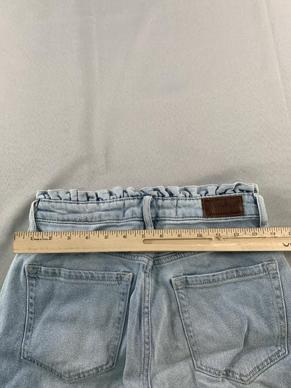 Hollister Curvy High-Rise Mom Jeans Womens 3R Light Wash Denim Raw Hem W26 L27