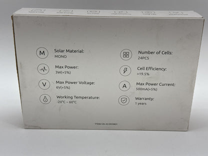 Netvue Solar Lite Panel Black Modern Type USB Energy High Efficiency Power White