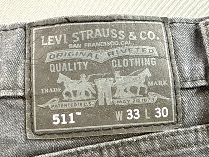 Levi's 511 Straight Leg Jeans 33 x 30 33x30 Gray Cotton Fit Denim Pants Made in