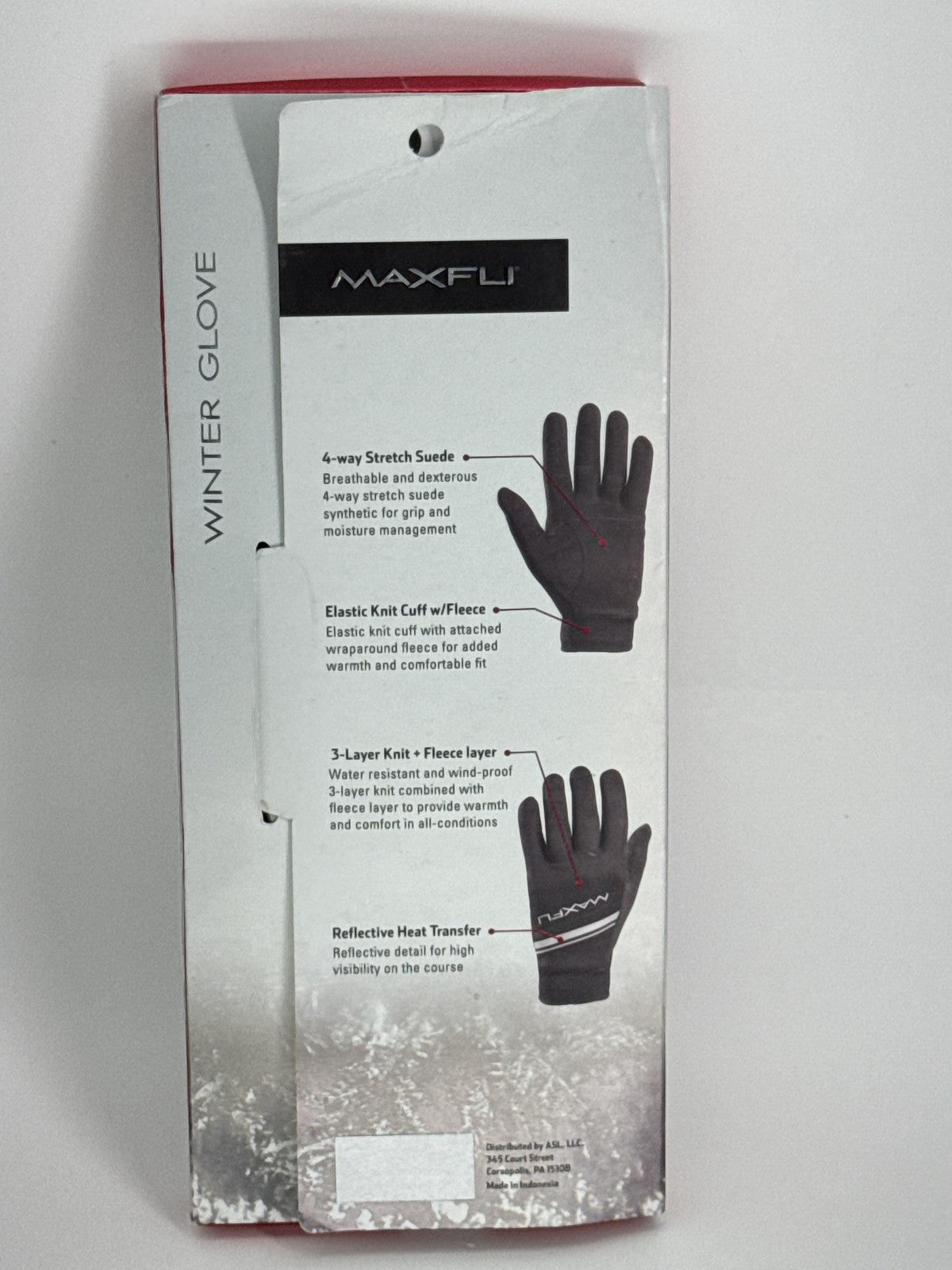 Maxfli Winter Golf Gloves Mens Medium Black Striped Pair Windproof Insulated