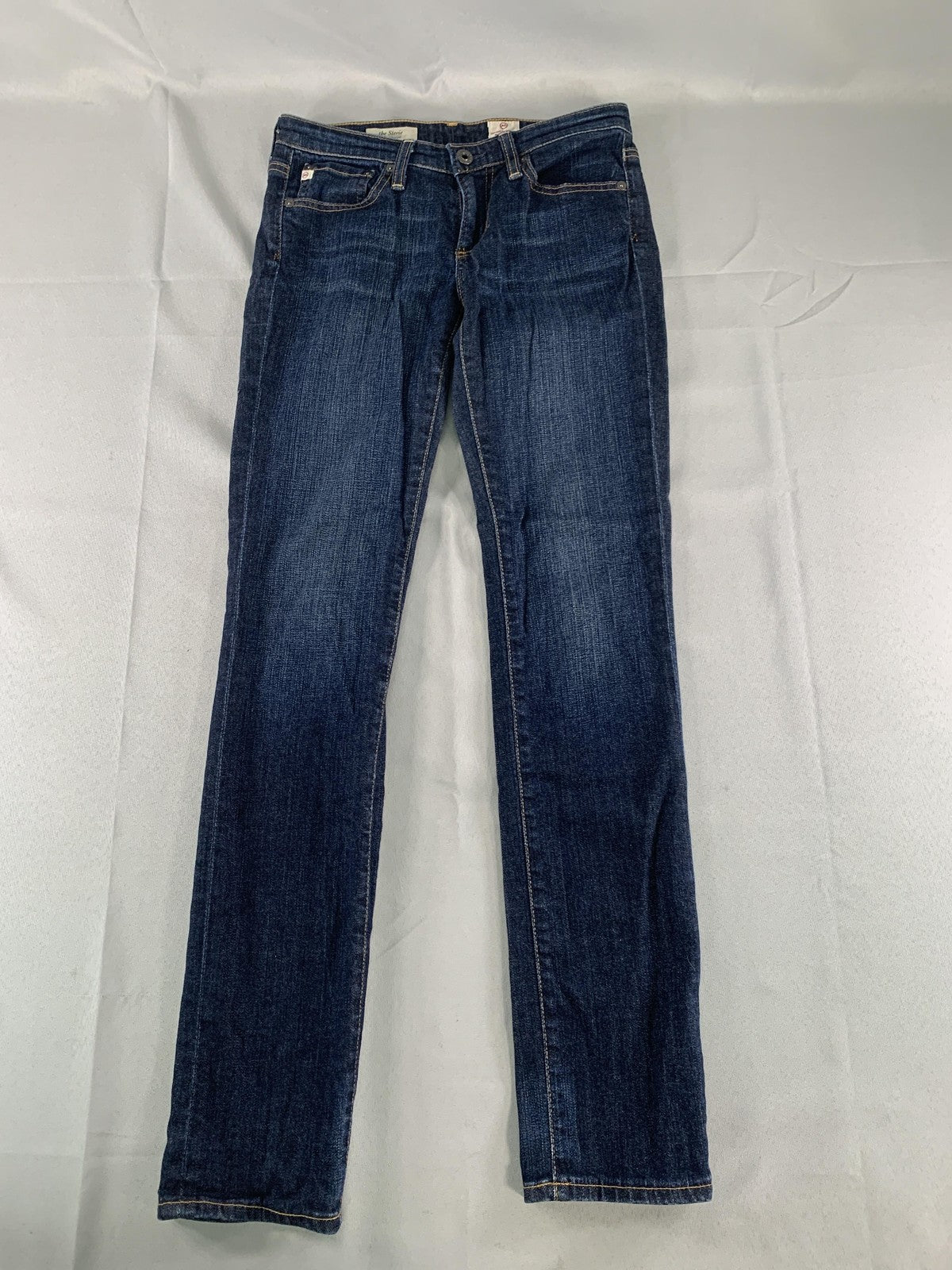 AG Adriano Goldschmied Stevie Slim Straight Jeans Womens 26R Blue Denim USA on