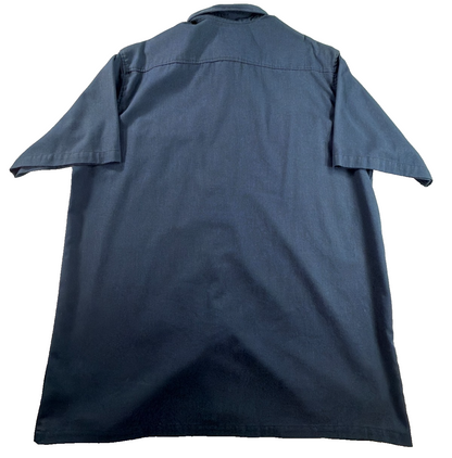 Carhartt Short Sleeve Work Shirt Dark Navy Blue XL Button Front Dual Pockets