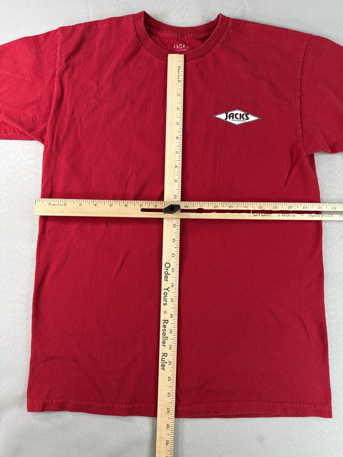 JACKS Retro Tee Red 100% Cotton Graphic Crewneck Short Sleeve Unisex Soft M