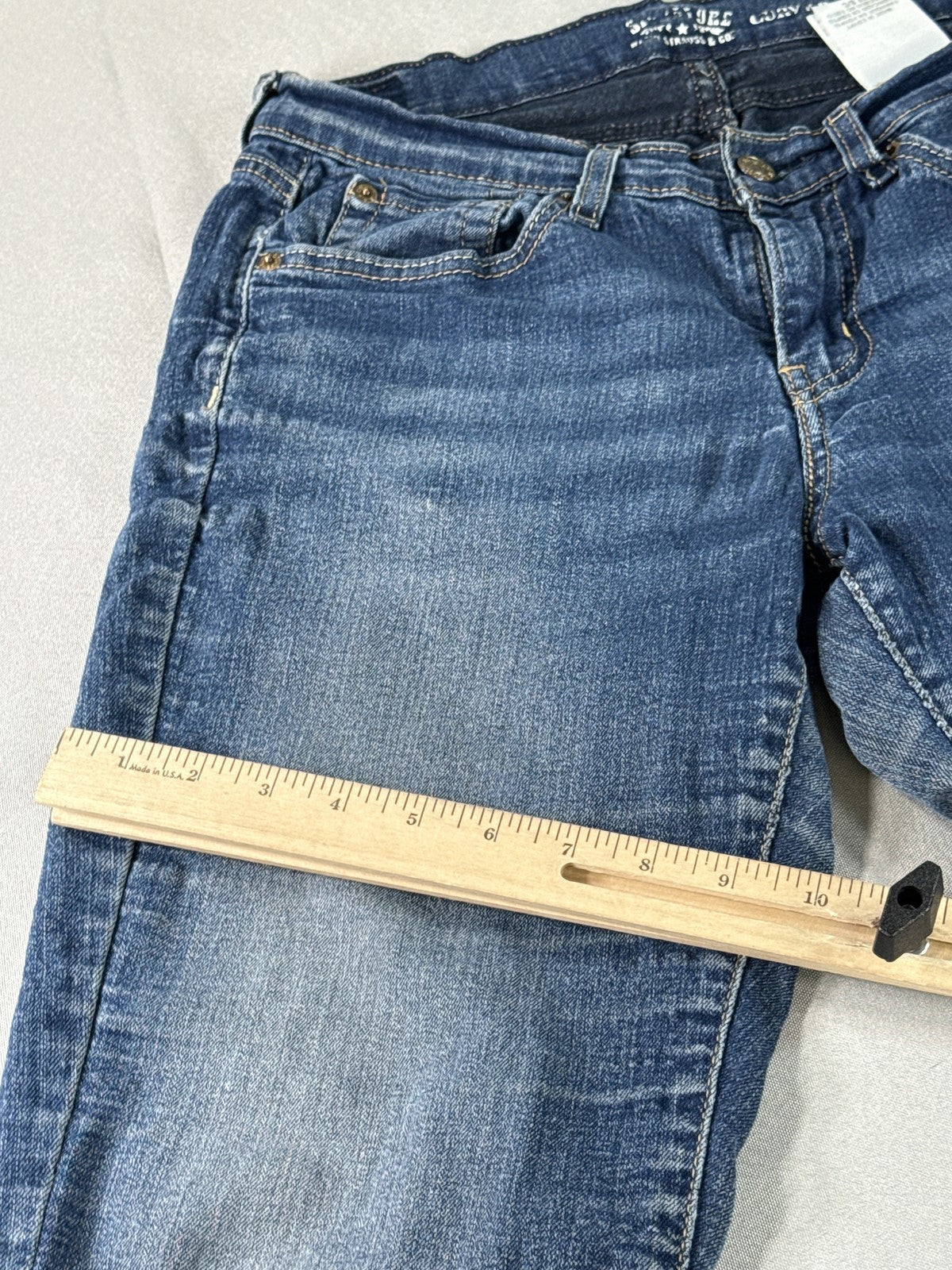Signature Jeans 12 S Womens S/C Blue Bootcut Stretch Denim Mid Rise Cotton Blend