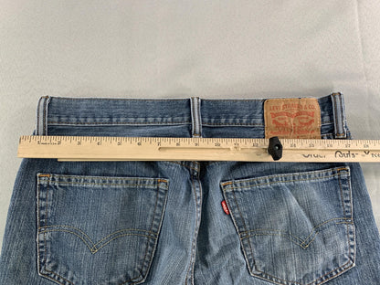 Levis 505 Jeans Mens 32x30 Blue Denim Straight Leg Distressed USA 90s Y2K on Red