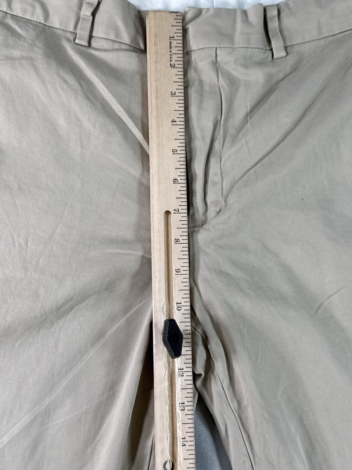 EXPRESS Chino Pants 34 34/32 Beige Cotton Spandex Flat Front Regular Fit Slim