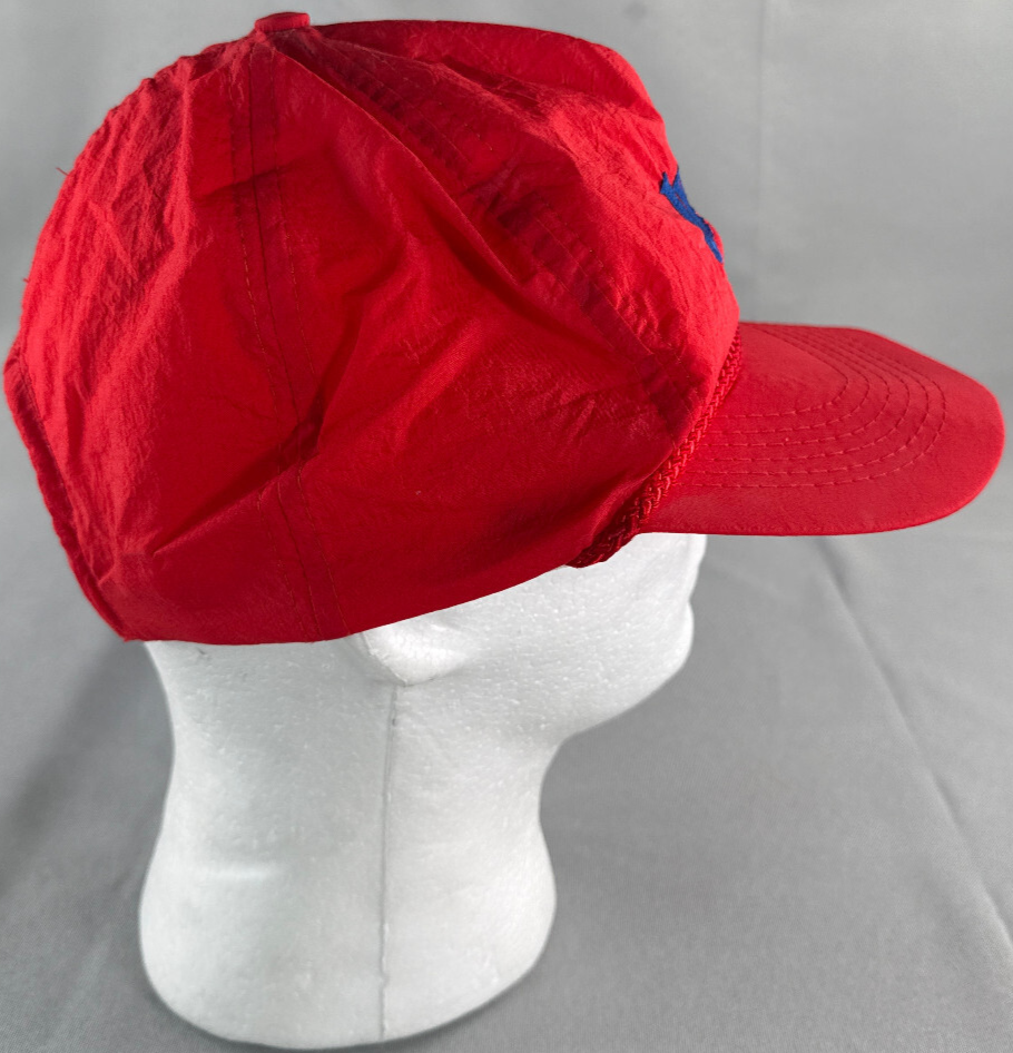 Jim Beam 1990s Red Rope Front Snapback Hat Vintage Embroidered Trucker Cap NWT
