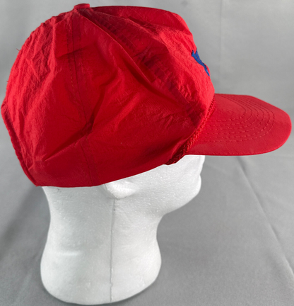 Jim Beam 1990s Red Rope Front Snapback Hat Vintage Embroidered Trucker Cap NWT