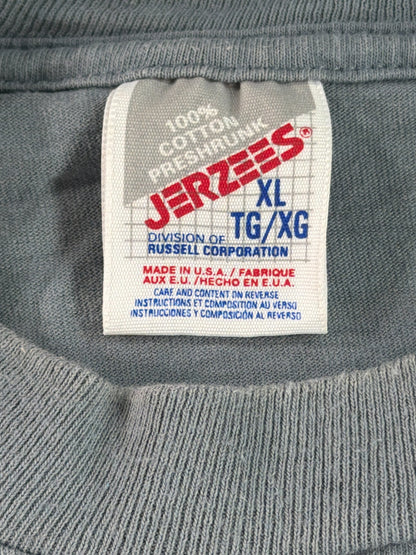 Vintage 90s No Dinx Inc T-Shirts Humor Novelty Graphic Tee Jerzees XL Gray USA