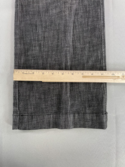 Coldwater Creek Pants Womens Petite 10 Gray Trouser Fit Wide Leg Linen Blend