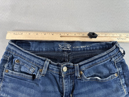 Signature Jeans 12 S Womens S/C Blue Bootcut Stretch Denim Mid Rise Cotton Blend