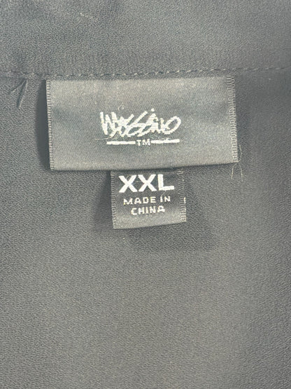 Mossimo Women XXL Black Button Down Blouse Long Sleeve Hidden Placket Polyester