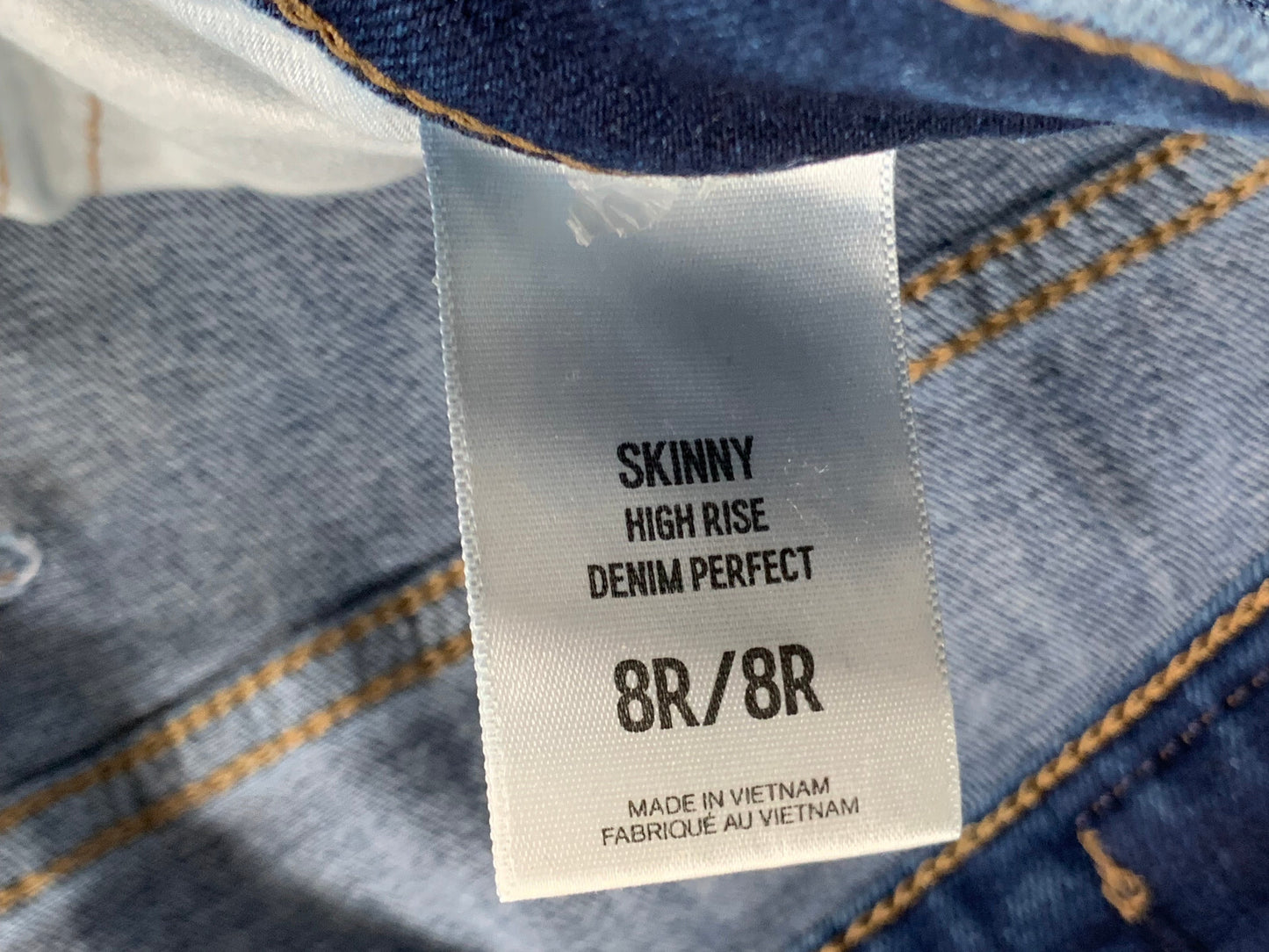 Express Skinny High Rise Ripped Jeans 8R 30x27 Distressed Denim Perfect Blue 15