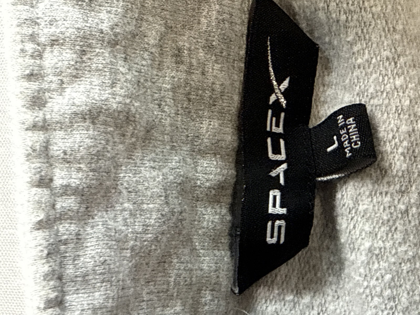 SpaceX Graphic Jacket Mens L Gray Full Zip Long Sleeve Collared Regular Fit Logo