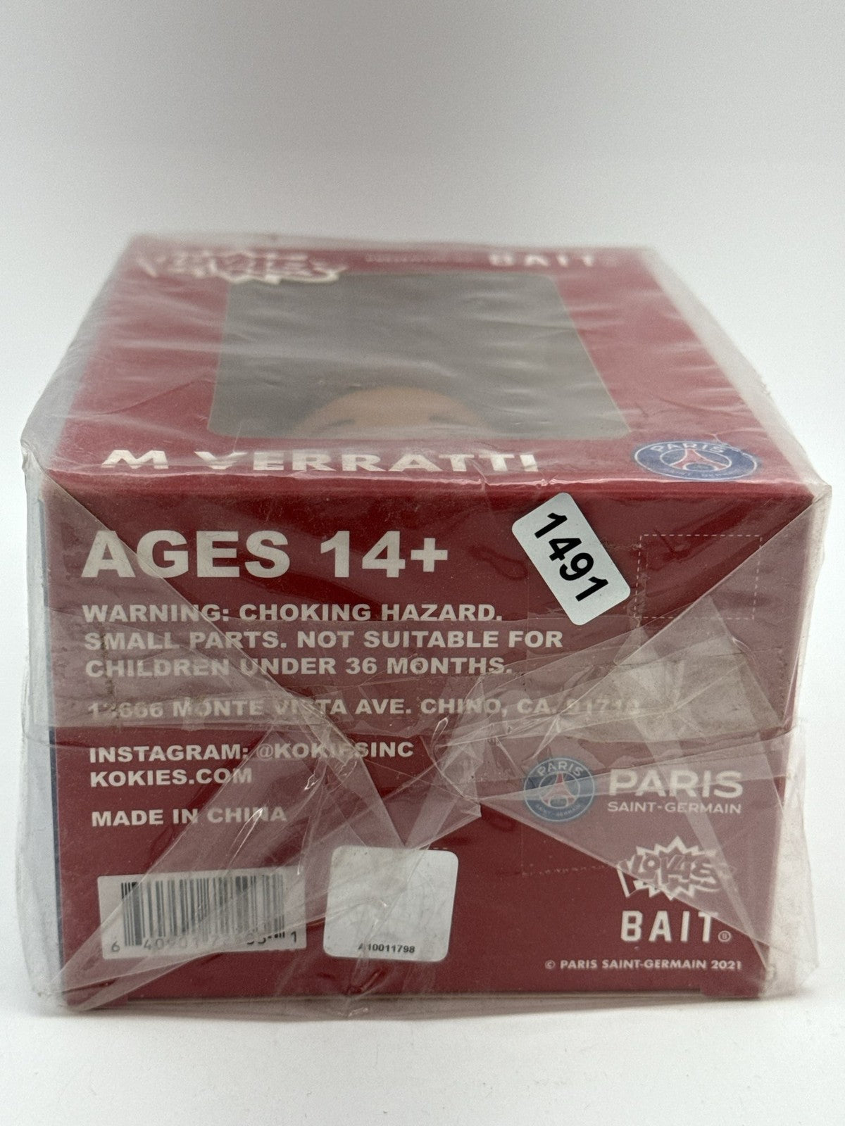Kokies BAIT Paris SG M VERRATTI Vinyl Figure PSG #6 2021 LTD Edition NIB Red NWT