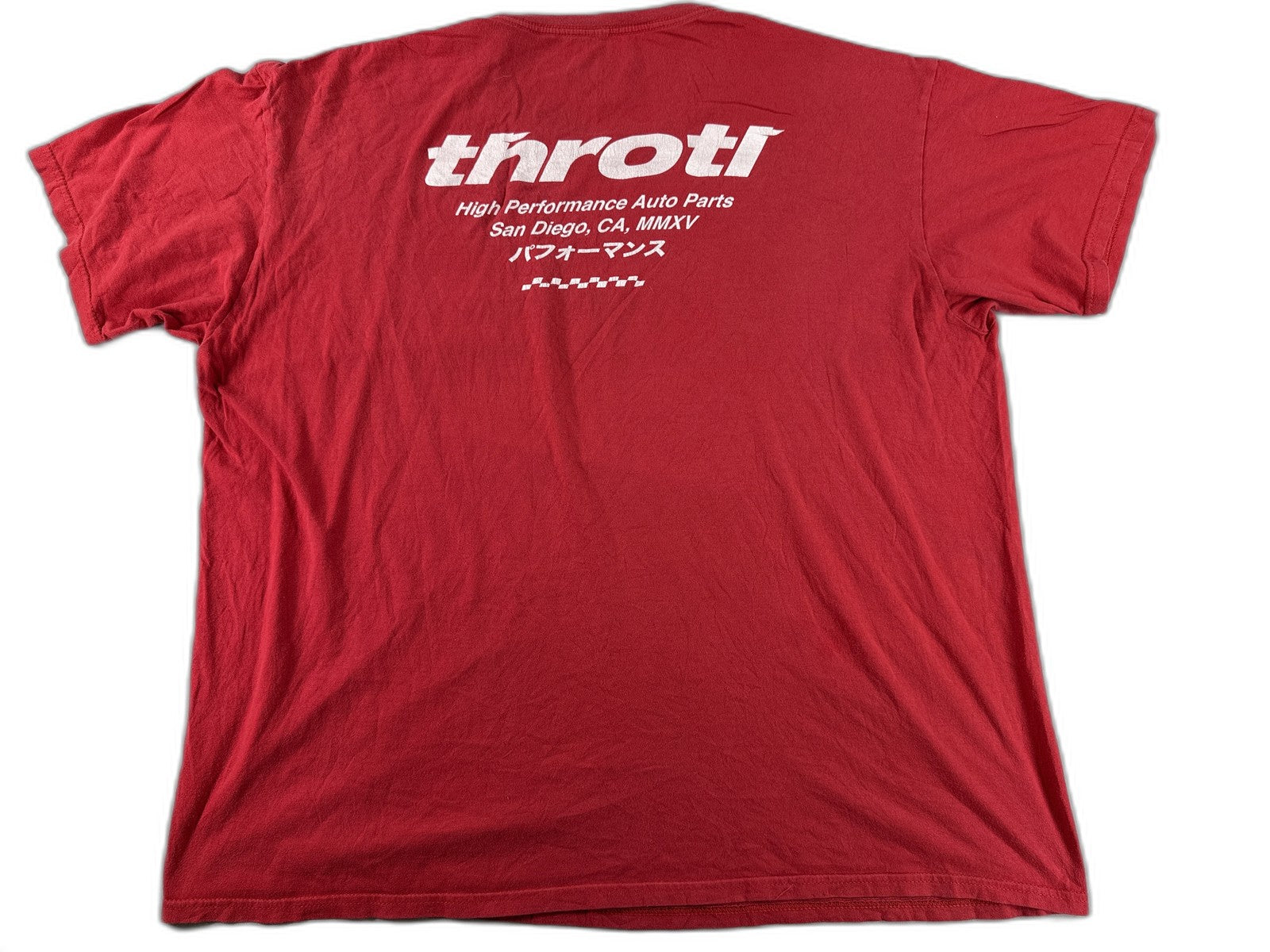 Throtl High Performance Throttle Auto Parts Graphic Tee 2XL Red Cotton Crewneck