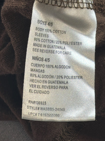 SpongeBob Boys 4/5 Brown Long Sleeve Layered Thermal Shirt Nickelodeon 2010