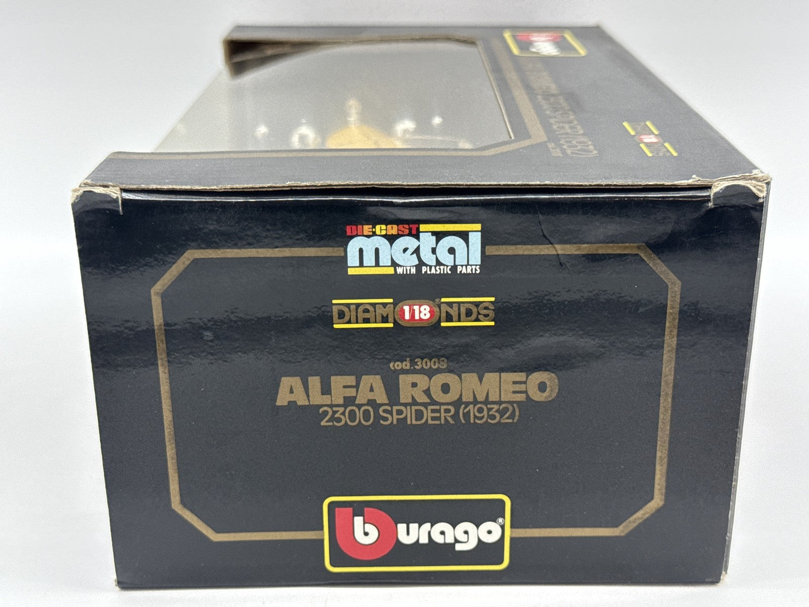 Bburago Alfa Romeo 1:18 Diecast Toy Vehicle Yellow Vintage Limited Edition