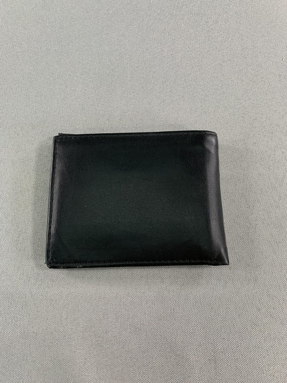 Kenneth Cole Reaction Wallet Mens Black Bifold ID Window NYC Embossed Card Slots