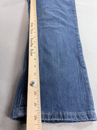 Riders Lee Relaxed Fit Straight Leg Jeans Womens 14P Blue Wash Stretch Denim 14M